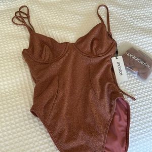NWT MONTCE Sparkly Mauve Dainty One Piece, SMALL